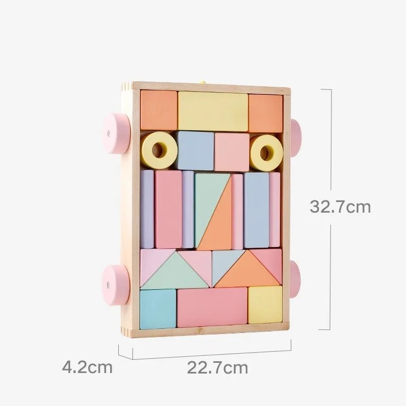 Монтессори скандинавский образовательный деревянный блок макаро набор