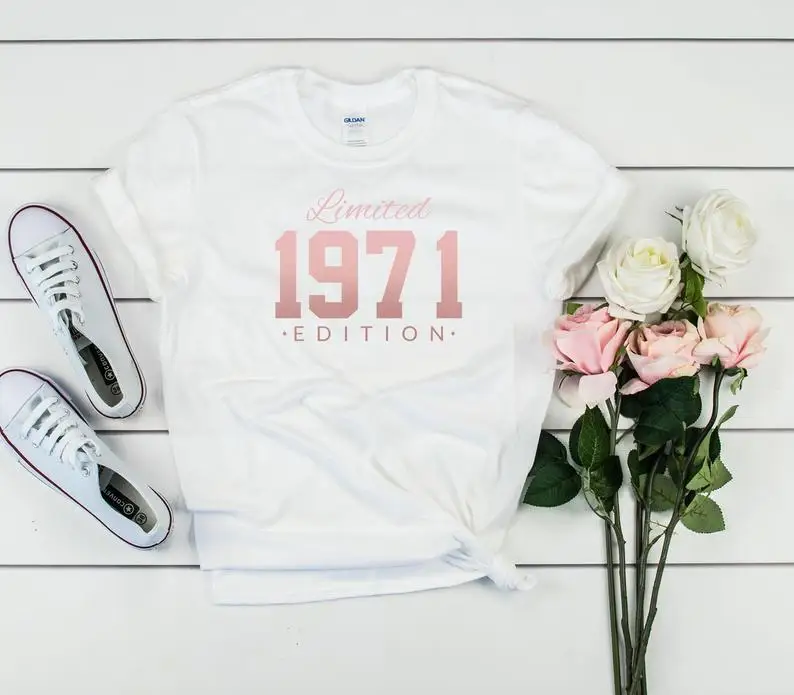 

Rose gold-1971 50th birthday limited edition T-shirt gift for her and him 50th party shirt UNISEX SHIRT y2k shirt tshirt women