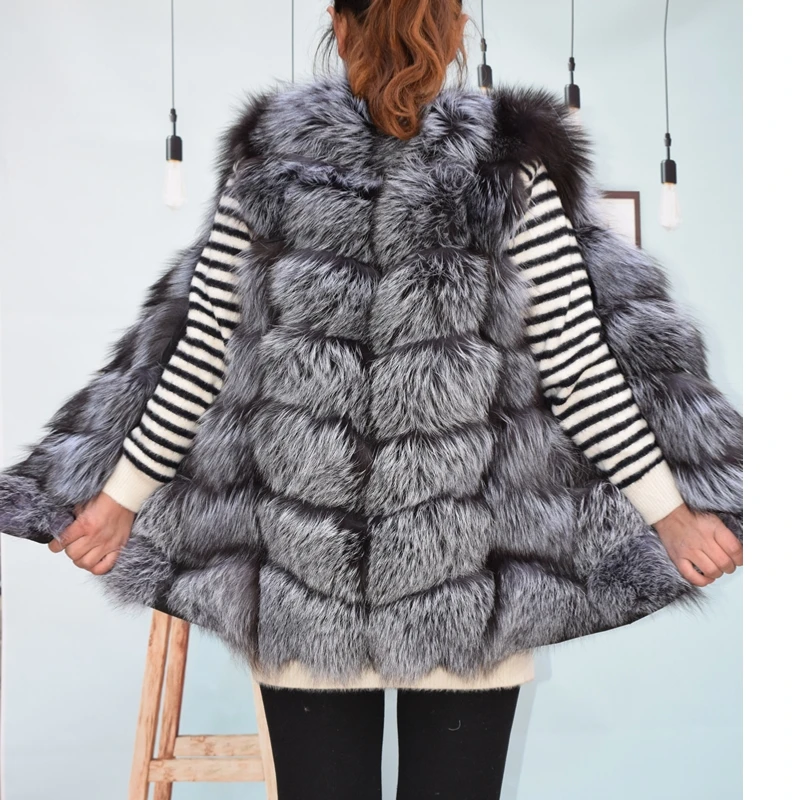 Natural red fox silver fox women's Vest natural non dyeing fashion high end winter warm women's Vest short