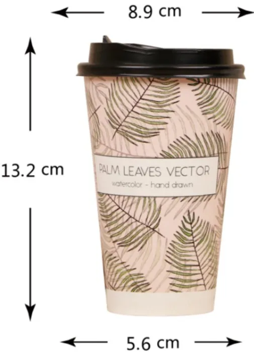 cup and lid 50 шт., 500 мл, 16 унций, фламинго, растительный узор, одноразовые бумажные стаканчики для кофе, новогодние, вечерние, для горячих напитков, упаковочные стаканчики с крышкой - Цвет: cup and lid