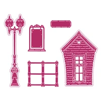 street light and house metal cutting dies scrapbook diary decoration stencil embossing template diy greeting card handmade 2021