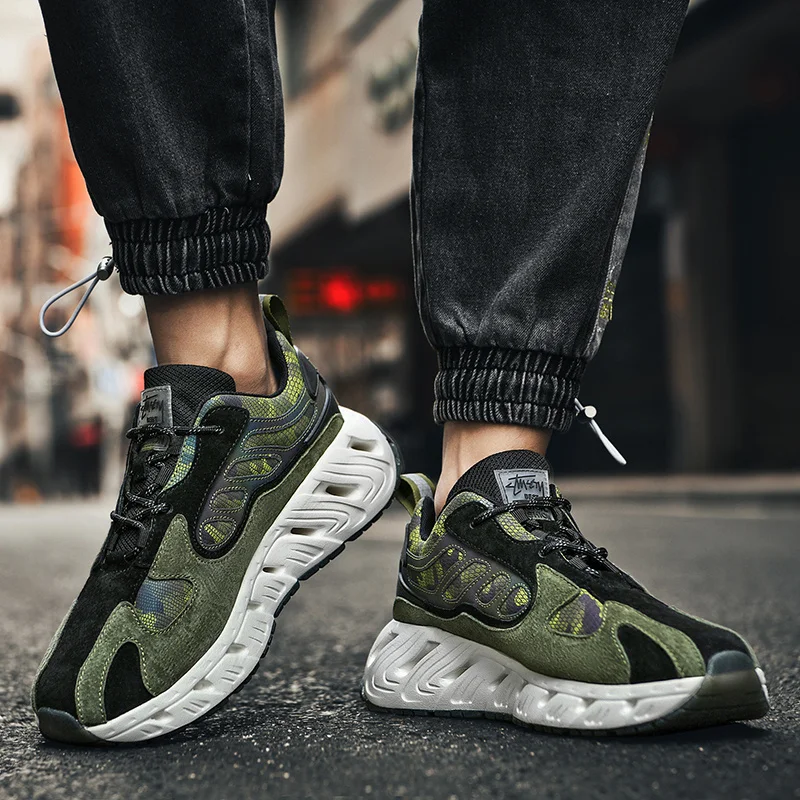 

Men's Jogging Shoes Breathable Comfortable Mesh Lacing Sneakers Trend Lightweight Flexible Flexible Outdoor Walking Casual Shoes