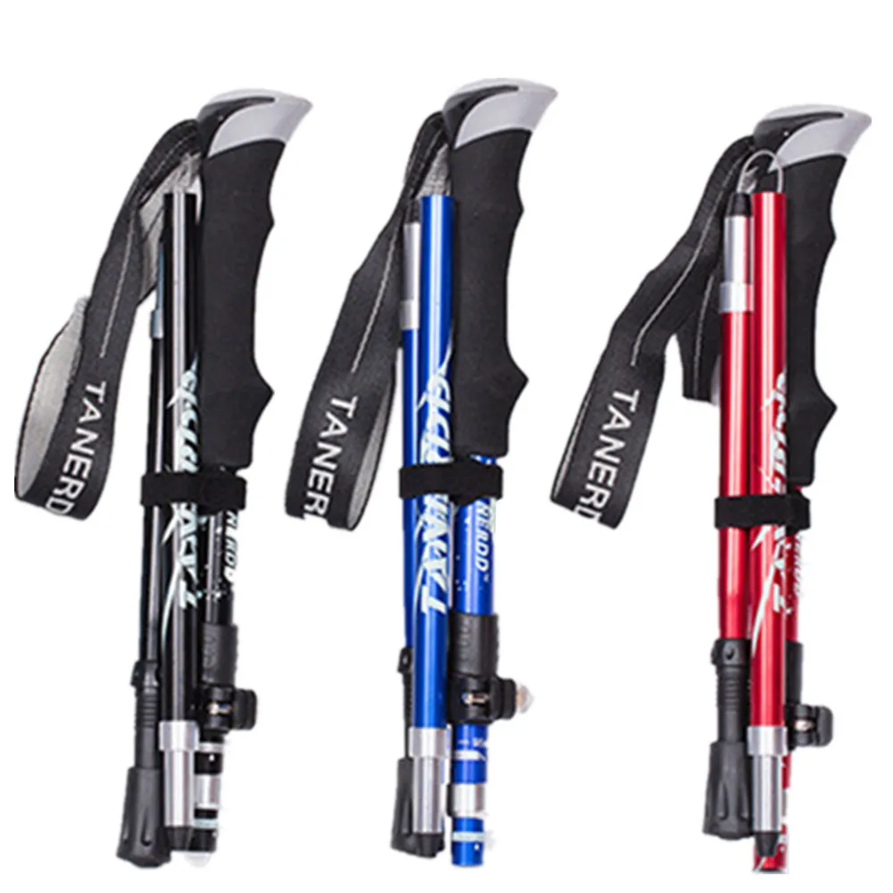 4 секционные противоударные скандинавские трости телескопические Трекинговые