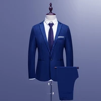 2021 new design mens slim button suit pure color dress blazer host show jacket coat pant new mens formal blazerw