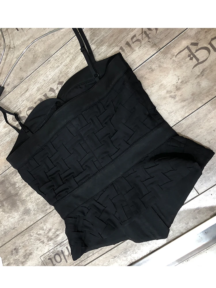 Sexy Leaky Shoulder Braided Single Breasted Tube Top Sling Ladies Autumn New Style Personality All-match Top