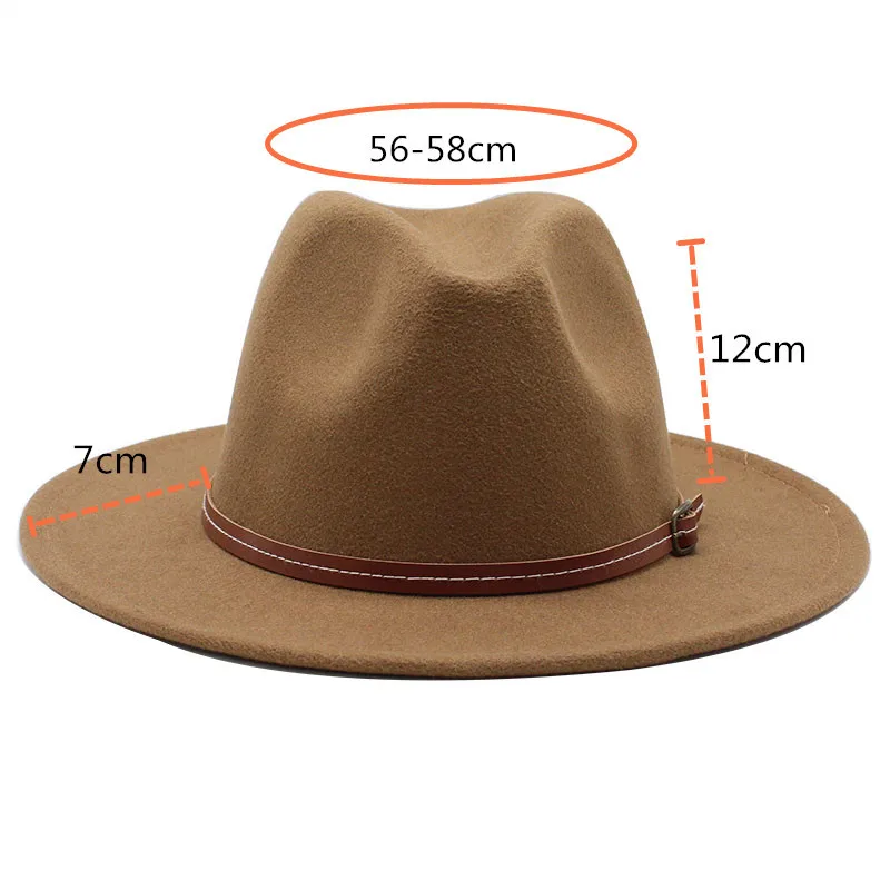 Женская фетровая шляпа с пряжкой и широкими полями в стиле унисекс|Мужские