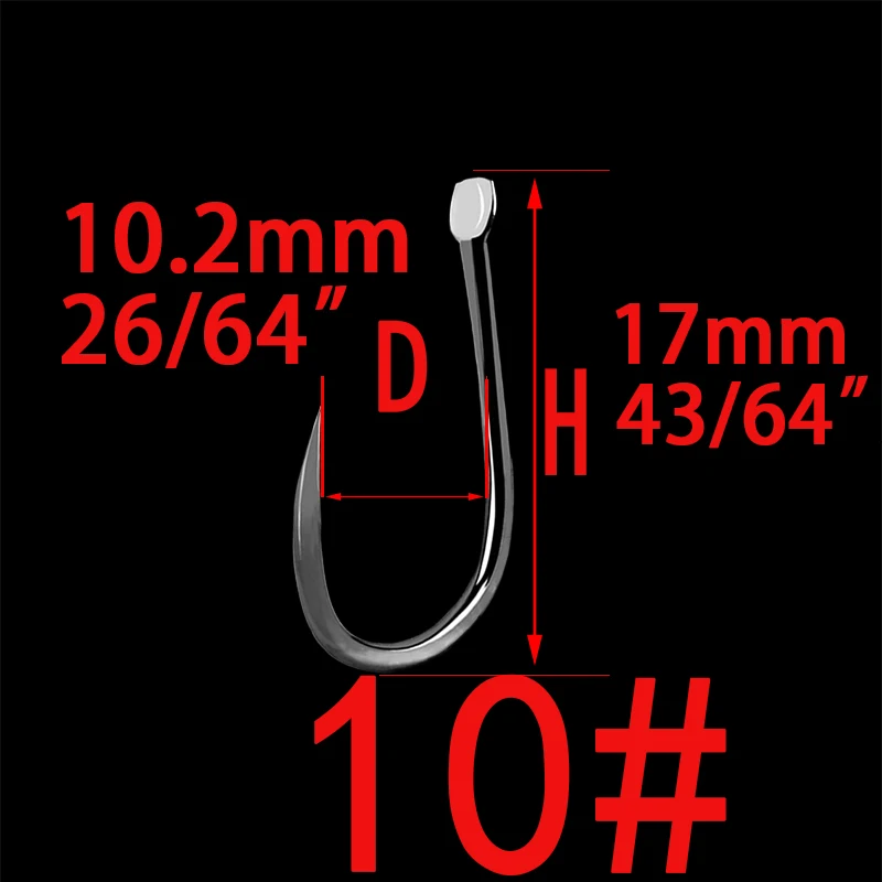 Non-barb Black 10 100 шт. крючки для ловли карпа с тефлоновым покрытием из высокоуглеродистой стали, матовые, черные, золотистые, с микро-зажимом, размер 1# до 13# рыболовный крючок для ловли карпа - Цвет: Non-barb Black 10