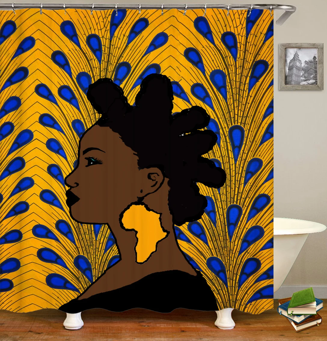 

3d Africa American Women Beauty Sexy Shower Curtain Waterproof Fabric Polyester Bathroom Curtains With Hooks De Home Drop Ship