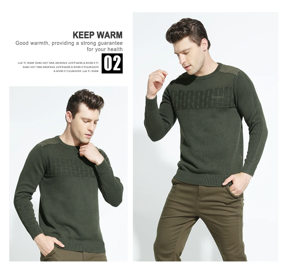 FreeArmy New Casual Men's Sweater O-Neck Slim Fit Knittwear Mens Sweaters Pullovers Homme Winter Thick Clothing M-3XL B003