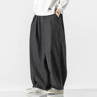 2021 denim harem pants men%e2%80%98s joggers sweatpants japanese streetwear man pants trousers casual baggy men pants fashion 5xl