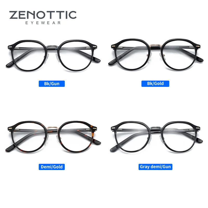 ZENOTTIC винтажные ацетатные круглые оправы для очков прозрачные линзы оптические