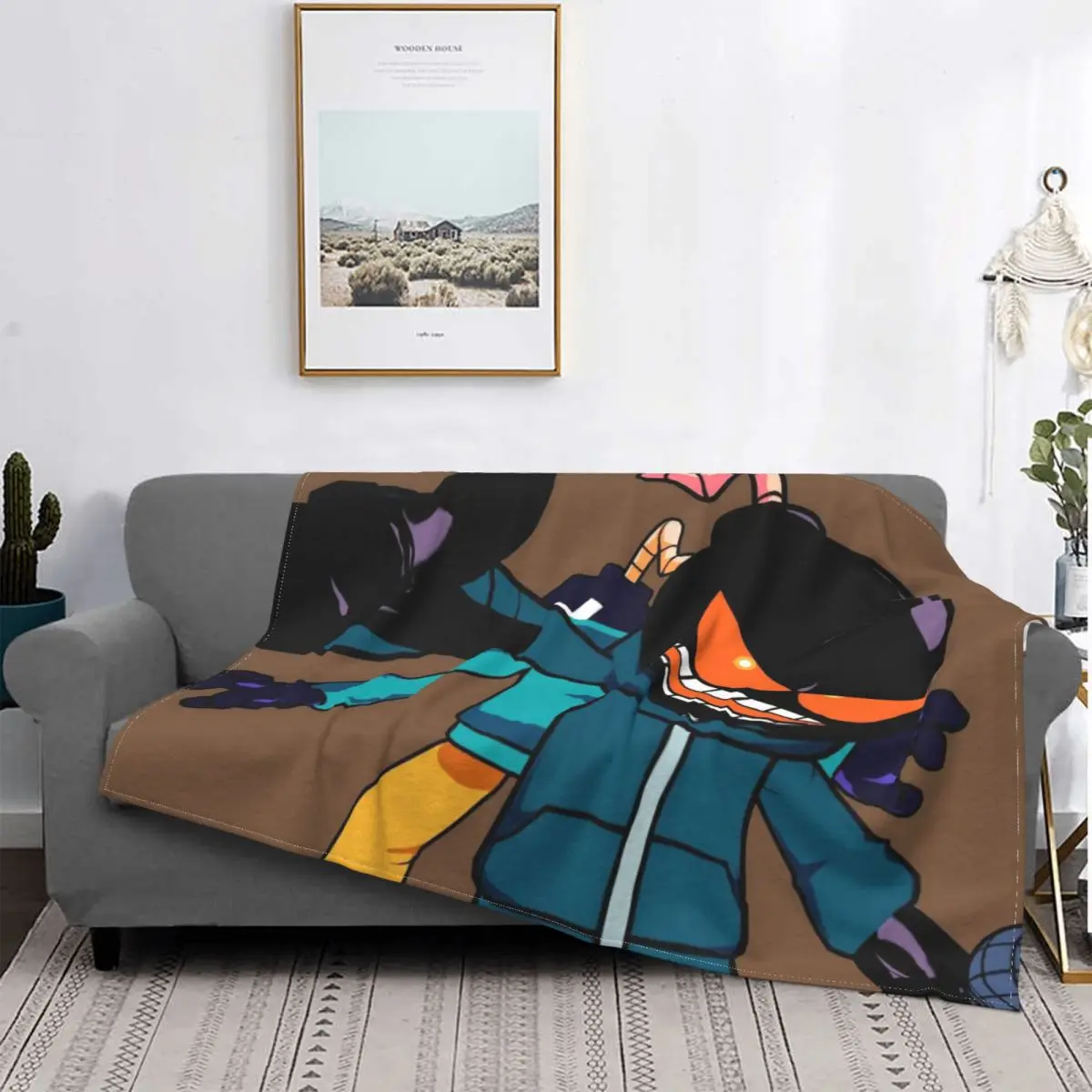 

Friday Night Funkin Girlfriend Rhythm Game Blanket Flannel Decoration Whitty Portable Home Bedspread