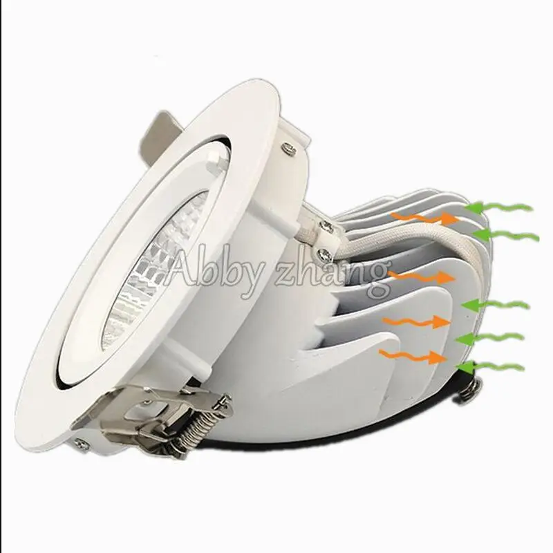 Встраиваемый потолочный светодиодный точечный светильник 12 Вт 15 25 40 COB поворот на