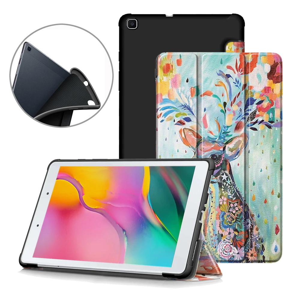 Чехол для Samsung Galaxy Tab A 8 0 2019 складной чехол-подставка из искусственной кожи с