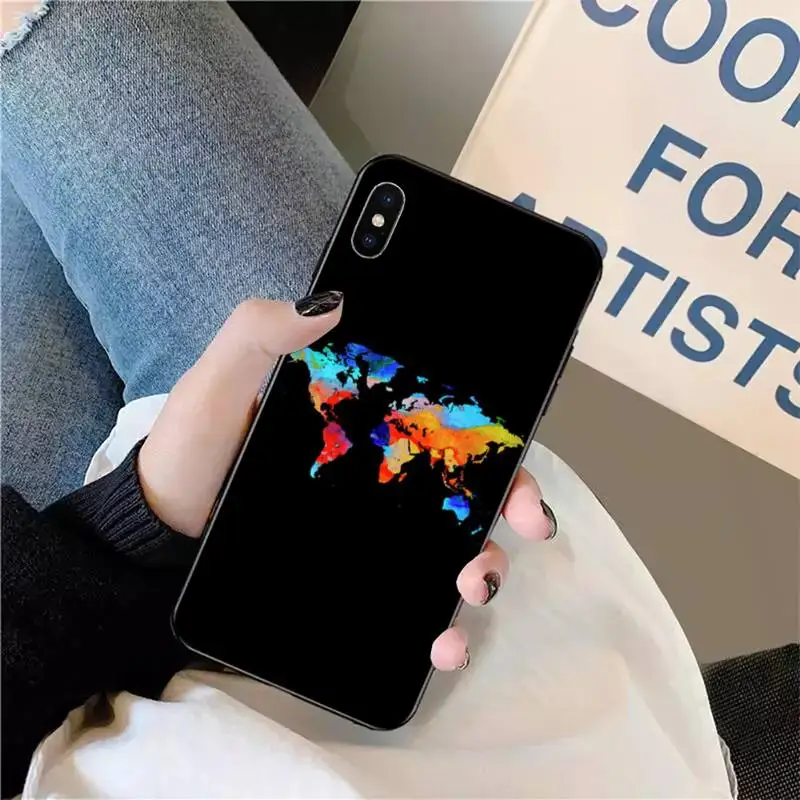 

World Map Travel Phone Case for iPhone 11 12 pro XS MAX 8 7 6 6S Plus X 5S SE 2020 XR mini