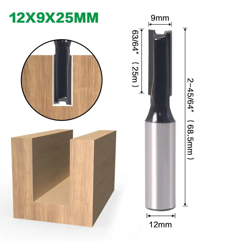 1pc 12mm Shank 2 flute straight bit Woodworking Tools Router Bit for Wood Tungsten Carbide endmill milling cutter - купить по