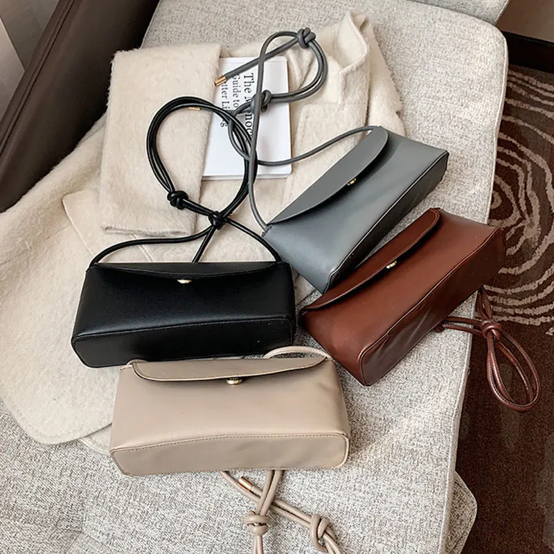 

Winter Retro Handbag for Women Soft Leather Female Shoulder Bag Simple Style Female Crossbody Bag Luxury Phone Bag