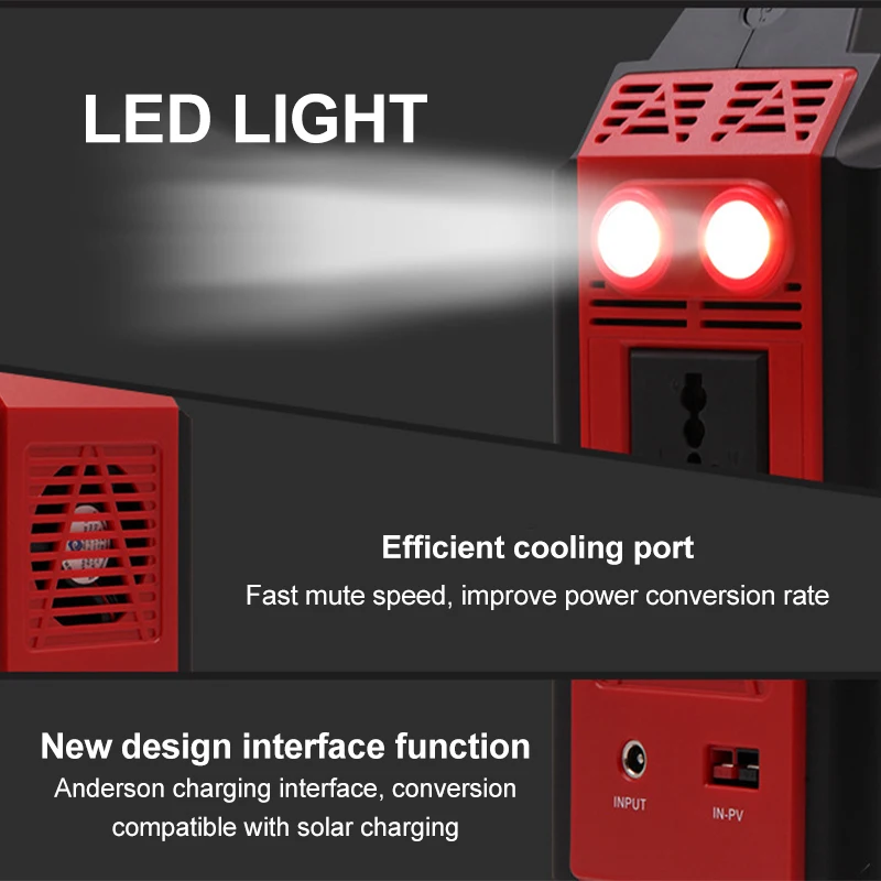 1000W 110V/220V Портативный Солнечный Мощность хранения генератор инвертора на