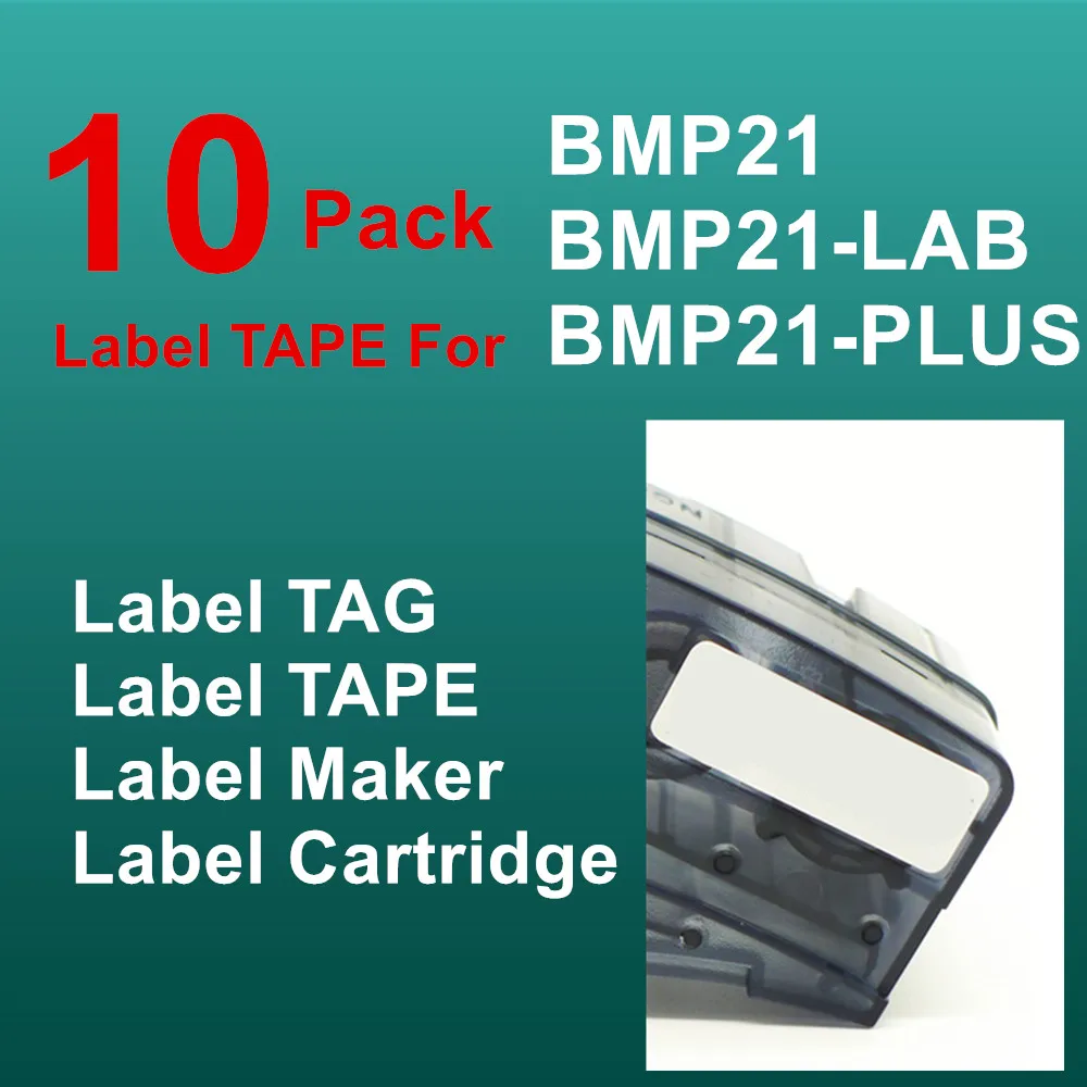 

10PK BMP21 M21-500-423 M21-500-499 M21-500-595 M21-500-430 Compatible Maker Label Cartridge BMP21-PLUS BMP21 LAB Printer TAPE