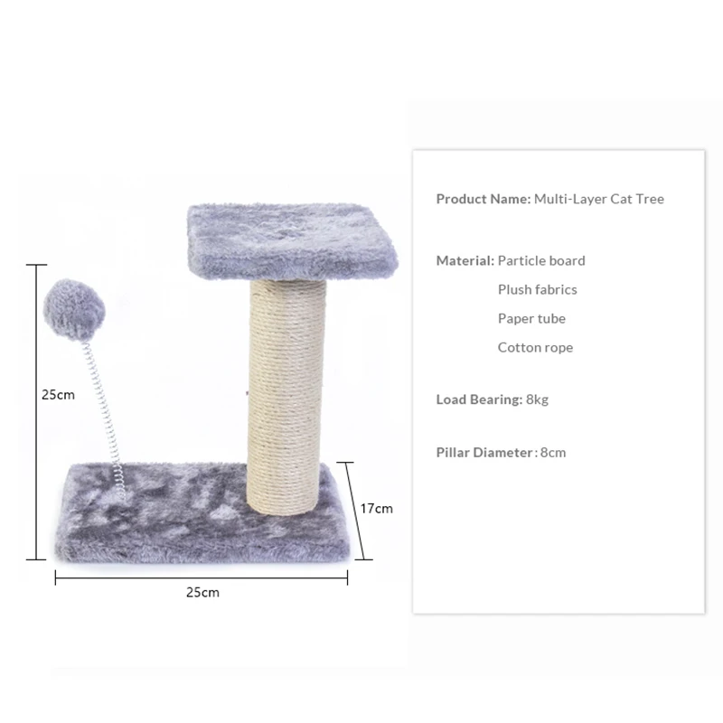 

Pet Products Small Cat Tree Toys with Ball Scratcher Posts for Cats Kitten Climbing Tower Tree Cat Toy Protecting Furniture