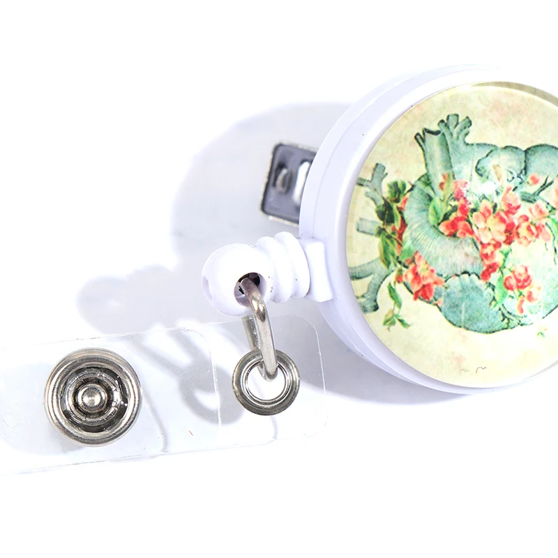 Cute Heart-shaped Retractable Badge Reel Cartoon Nurse Display ID Name Card For  Fesive  Party