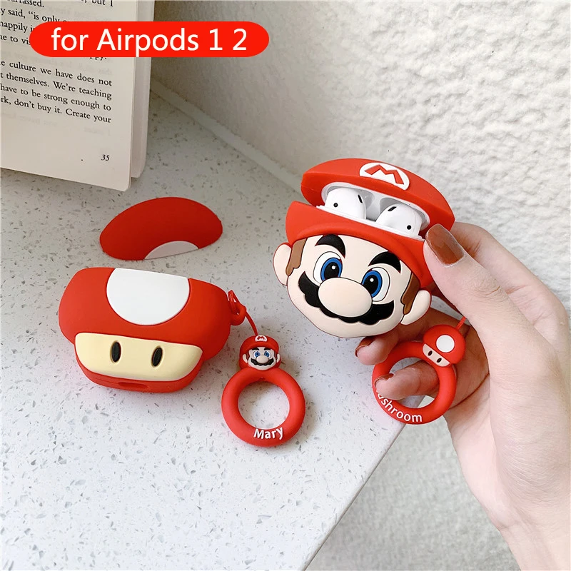 Стильная футболка с изображением персонажей видеоигр Супер Марио Bros Apple Airpods