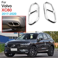 rear dual exhaust muffler tail pipes tip trim cover for volvo xc60 accessories 2017 2018 2019 2020