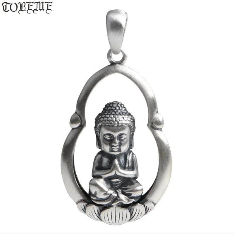 

100% 999 Silver Tibetan Buddha Statue Pendant Pure Silver Good Luck Buddhist Amulet Tibetan Pendant