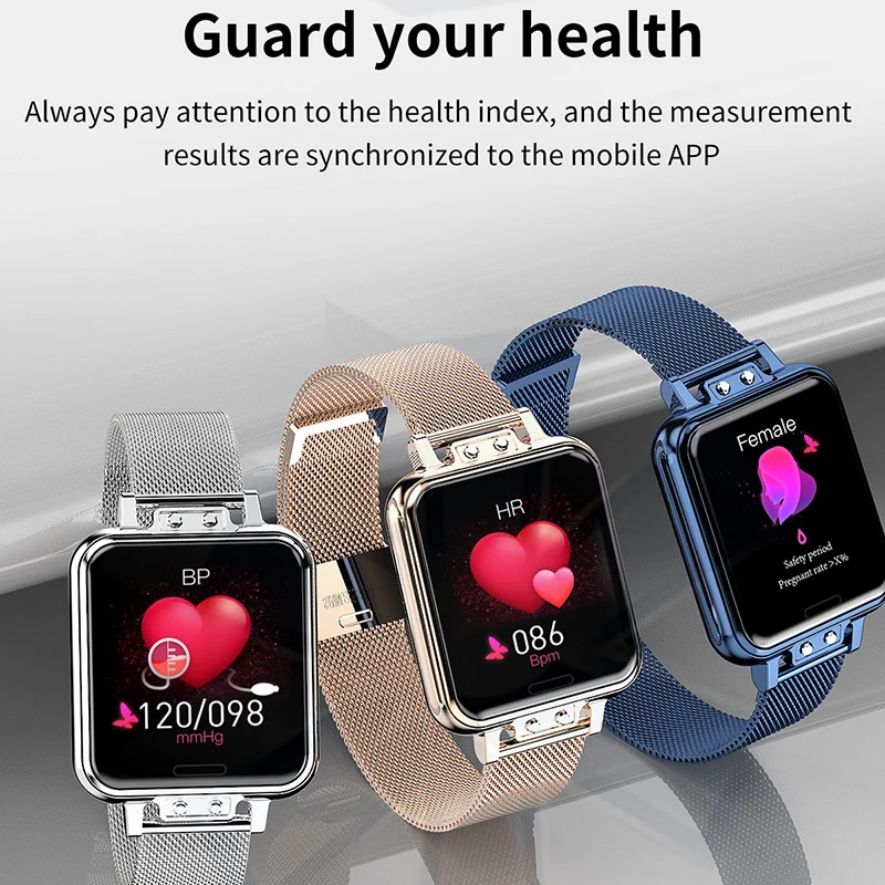 

Smartwatch Women Fitness Sports Band 4 Smart Watch Smartband Wristband Metal Bracelet Female Anti-Mosquito Gold Chain Strap