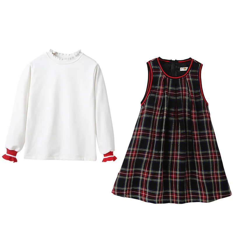 

Beautiful 2pcs Clothes Suit Spring Autumn Children Clothes Baby Girls Sweater + Dress Kids Teenagers Outwear High Quality