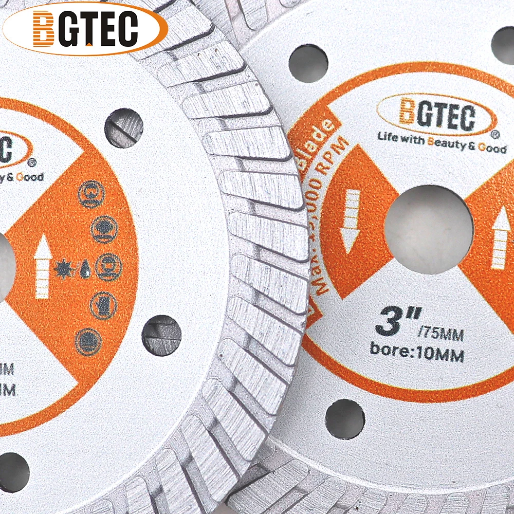 BGTEC 2pcs/set 3inch Cutting Disc Different Purpose Wood Board Rubber Pipe Steel Metal Masonry Concrete Saw Blade Free Shipping - купить по
