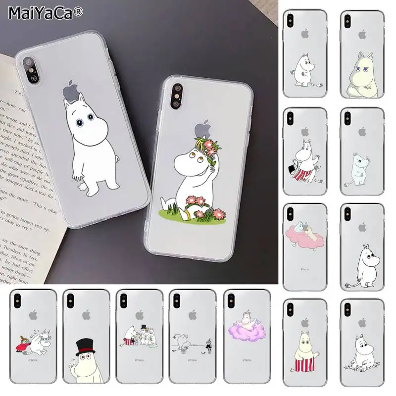 MaiYaCa прекрасный hippo Moomin прозрачный мягкий ТПУ чехол для телефона iPhone 11 pro XS MAX 8 7 6S Plus X 5 5S SE XR