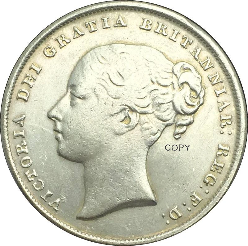 Изделия из Великобритании, латунные монеты с серебряным покрытием и Шиллингом, 1852