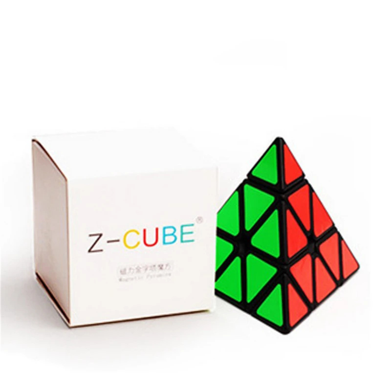 Магнитная Пирамида Z CUBE 3x3x3 магический куб без наклеек черный пазл игрушка для