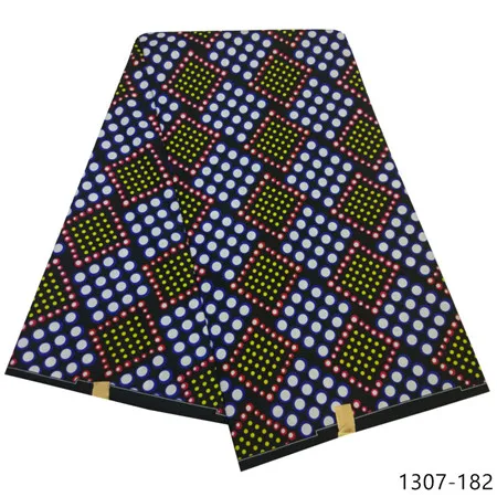 Latest Ankara Wax Fabric Guaranteed Real Wax 6yard/lot High Quality African Fabric Print For Sewing Dress 1307 - Цвет: 1307-182