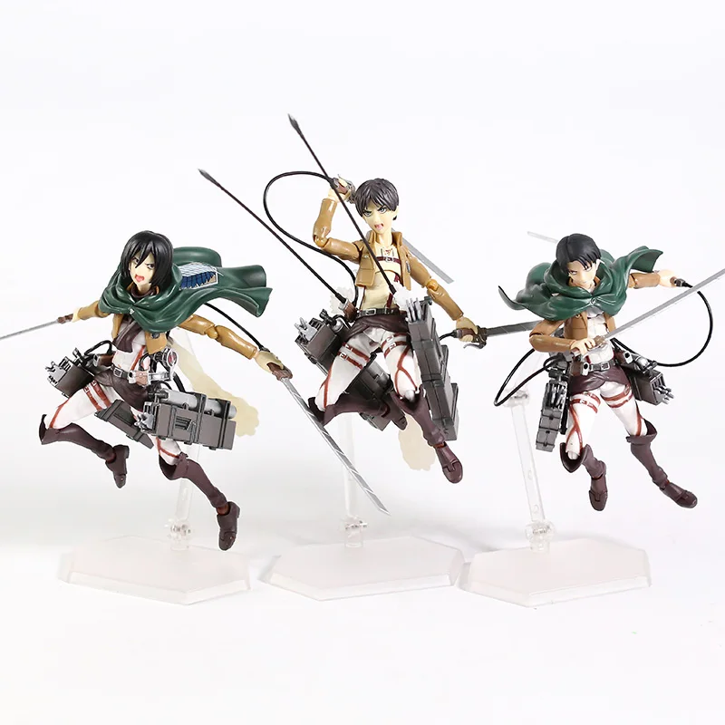 Экшн-фигурка Figma Attack on Titan Eren Jaeger 207 Mikasa Ackerman 203 Levi 213 из ПВХ коллекционная игрушка |