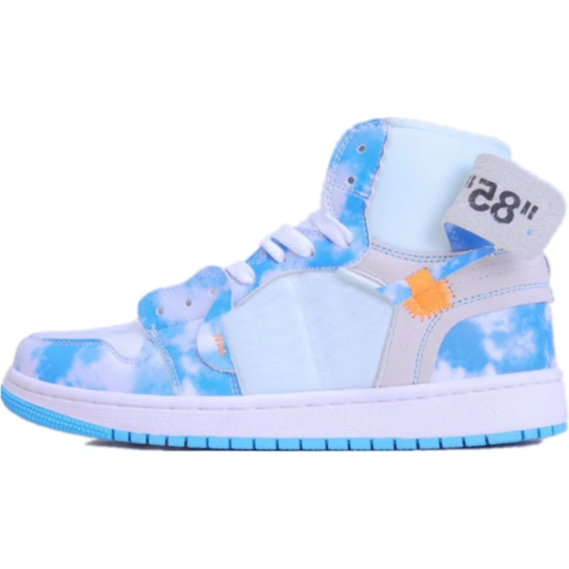 

1 Quality OG UNC Chicago High Top 1s Basketball Sneaker Powder Triple White Built-in Zoom Air Cushioned Sports Shoes