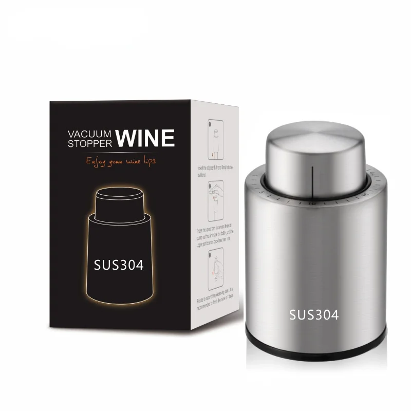 

304 stainless steel red wine vacuum wine bottle stopper red wine vacuum bottle stopper red wine