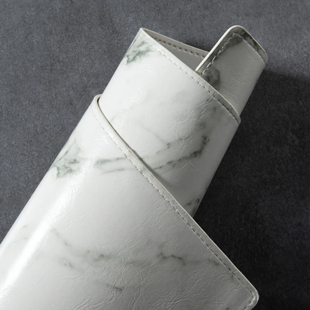 Белые Мраморные Подставки из искусственной кожи для столового стола черный