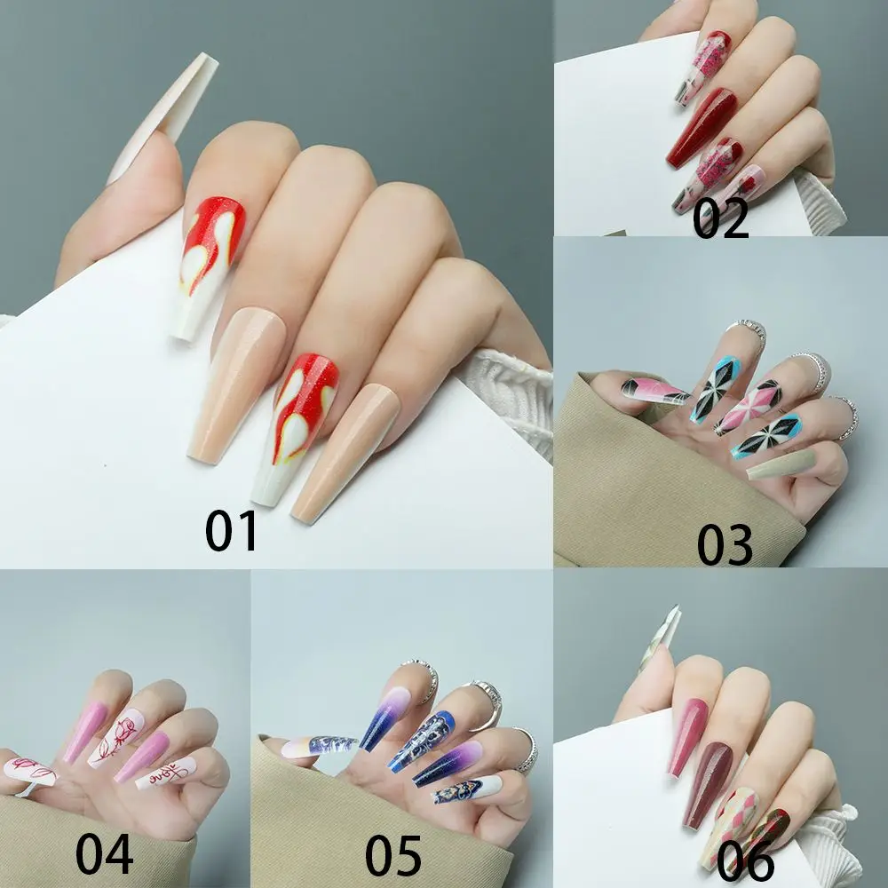 24 шт./коробка накладные ногти со съемным искусственным покрытием | Красота и