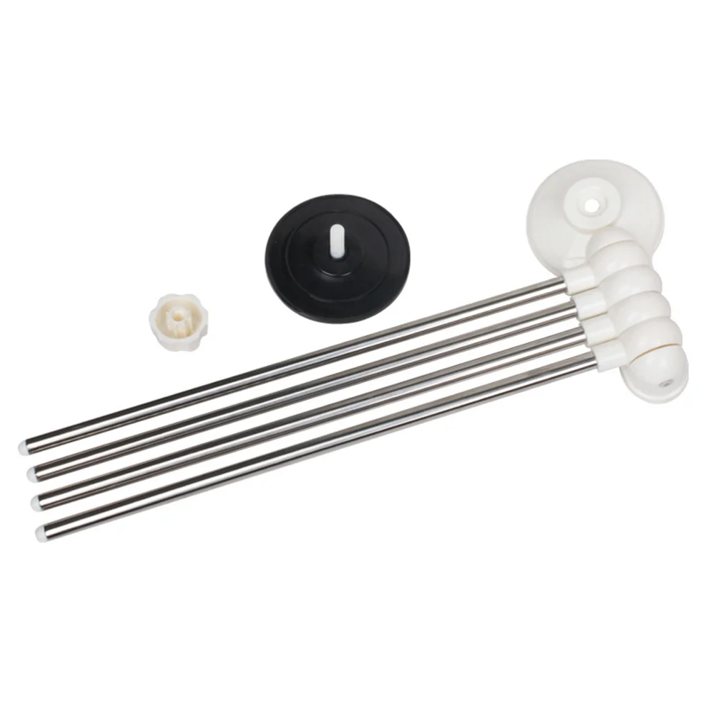 

Rotating Towel Rod Four-bar Towel Rack Suction Cup Wall Towel Hanger Over Rack for Home Hotel Bathroom Supplies (Random Color)