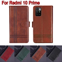 new leather cover for xiaomi redmi 10 prime case flip stand leather wallet phone protective etui book for redmi10 prime case bag