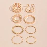 vintage new women 8 pcsset full rhinestone joint ring set jewelry 2021