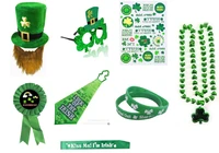 st patricks day party celebration set irish festival series green lucky set hat badge shoulder strap tie necklace sticker
