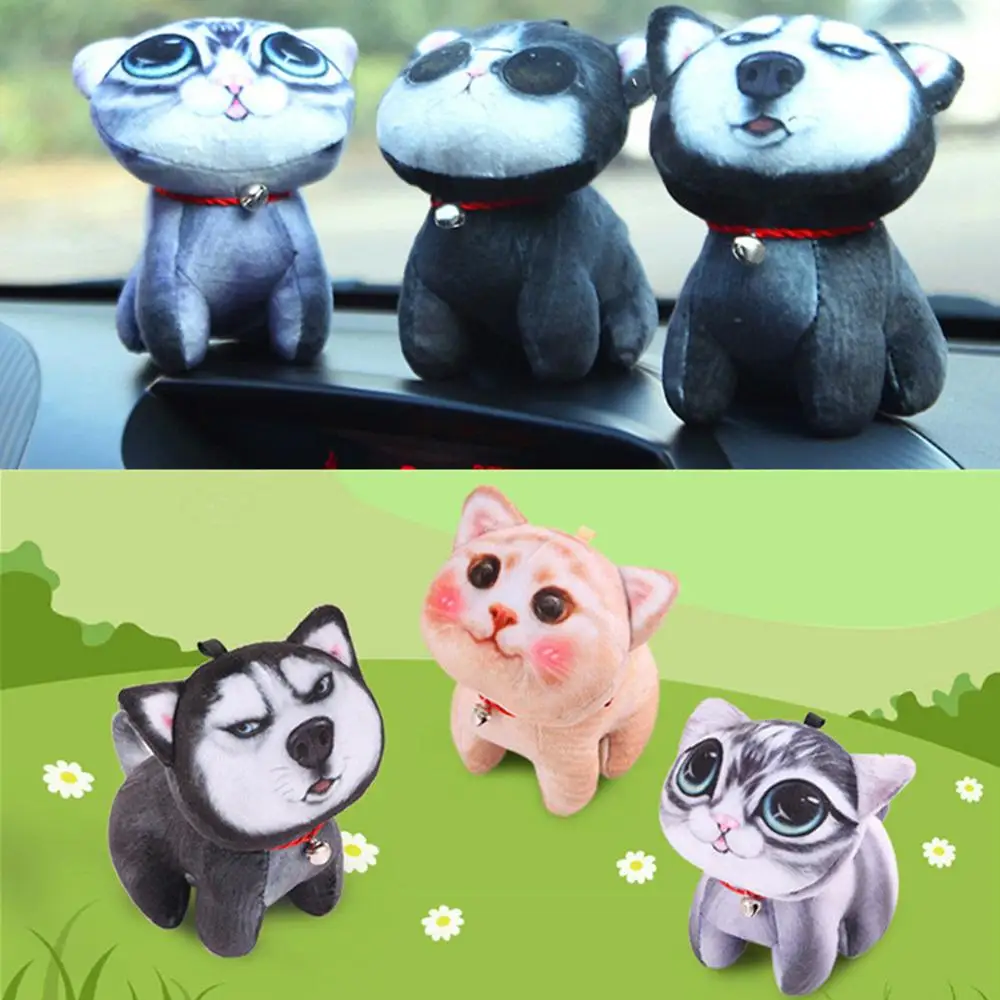 Мультяшное украшение для автомобиля 3D кукла кошек и собак освежитель воздуха