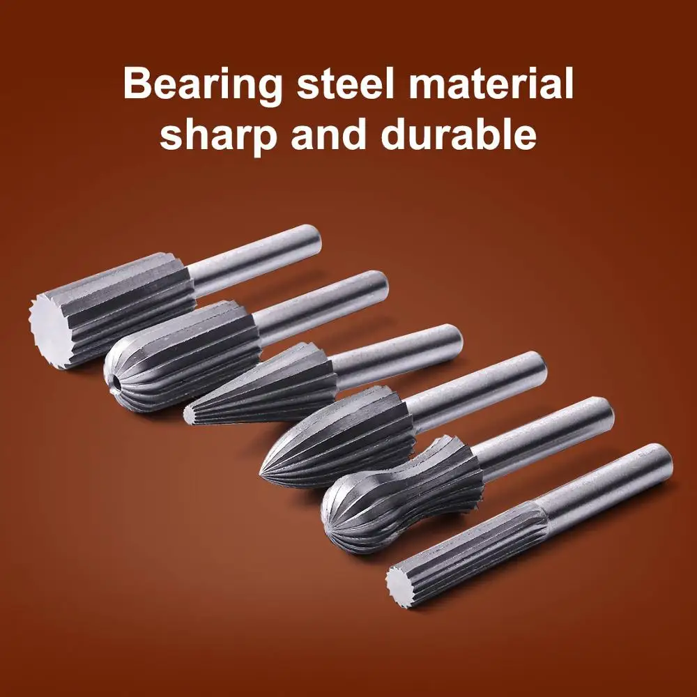 6 шт. мм хвостовик подшипника стали заусенцы файлы роторный файл резак гравировка
