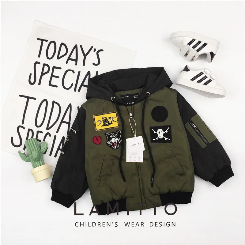 Зимняя куртка Tonytaobaby для мальчиков и девочек мотоциклетная с хлопковой