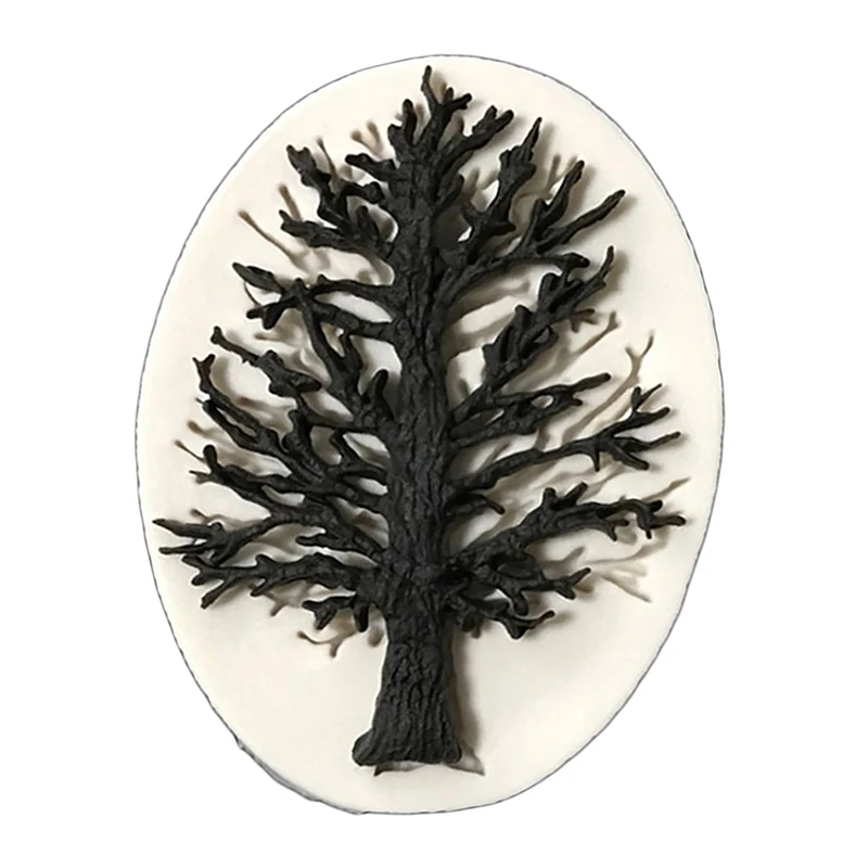 Дерево силиконовая форма в виде листьев дома DIY 3D помадка плесень Шоколадные