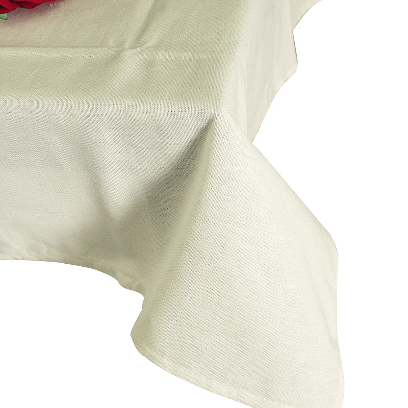 Белая Льняная Скатерть прямоугольная однотонная Пыленепроницаемая скатерть для