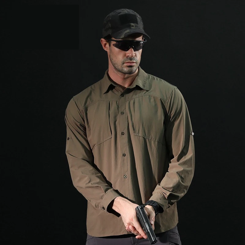 Тактические рубашки дышащая быстросохнущая блузка мужские походные